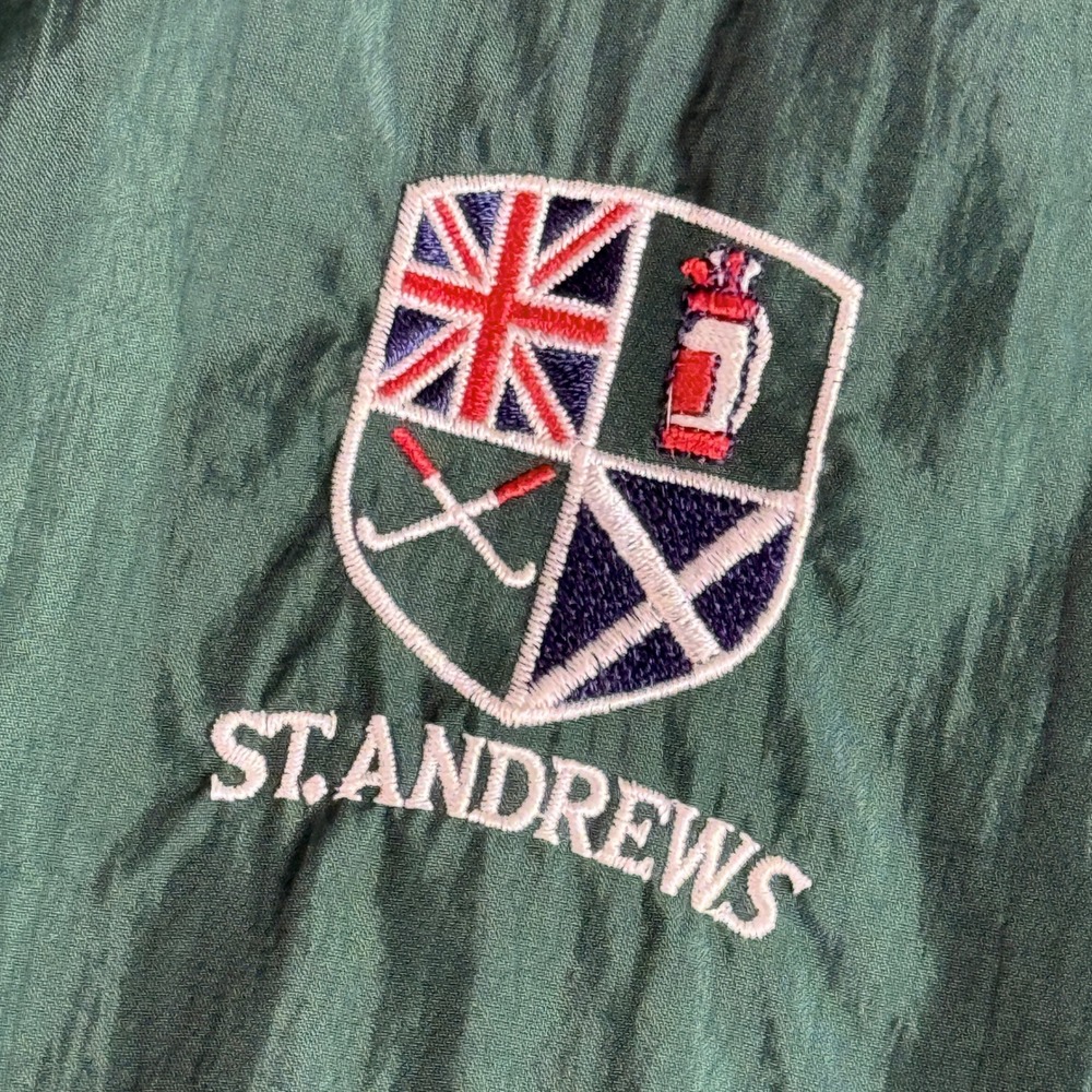 St. Andrews Golf Windbreaker Jacket Mens Green Lightweight Outdoor | XL